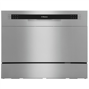 Hansa, mini, 6 place settings, silver - Free standing dishwasher