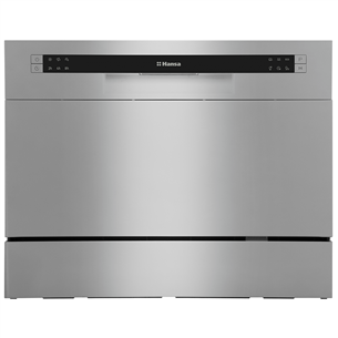 Hansa, mini, 6 place settings, silver - Free standing dishwasher