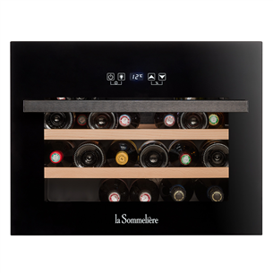 La Sommeliere, 28 bottles, 45,5 cm, black - Built-in wine cooler LSBI28B