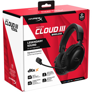 HyperX Cloud III Wireless, must - Juhtmevaba peakomplekt