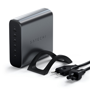 Satechi GaN, 200 W, 6x USB-C, tumehall - Laadimisjaam