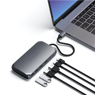 Satechi USB-C Multimedia Adapter M1, tumehall - USB Jagaja