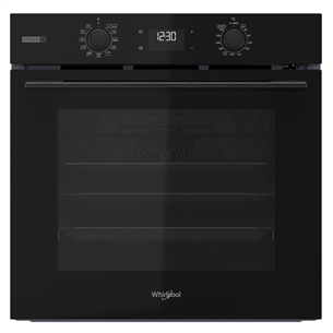 Whirlpool, 71 L, pyrolytic cleaning, black - Built-in oven OMSK58RU1SB