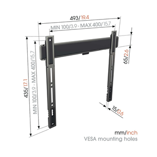 Vogel's TVM 5405 Fixed, зафиксированное положение, 32'' - 77'', темно-серый - Настенное крепление для телевизора