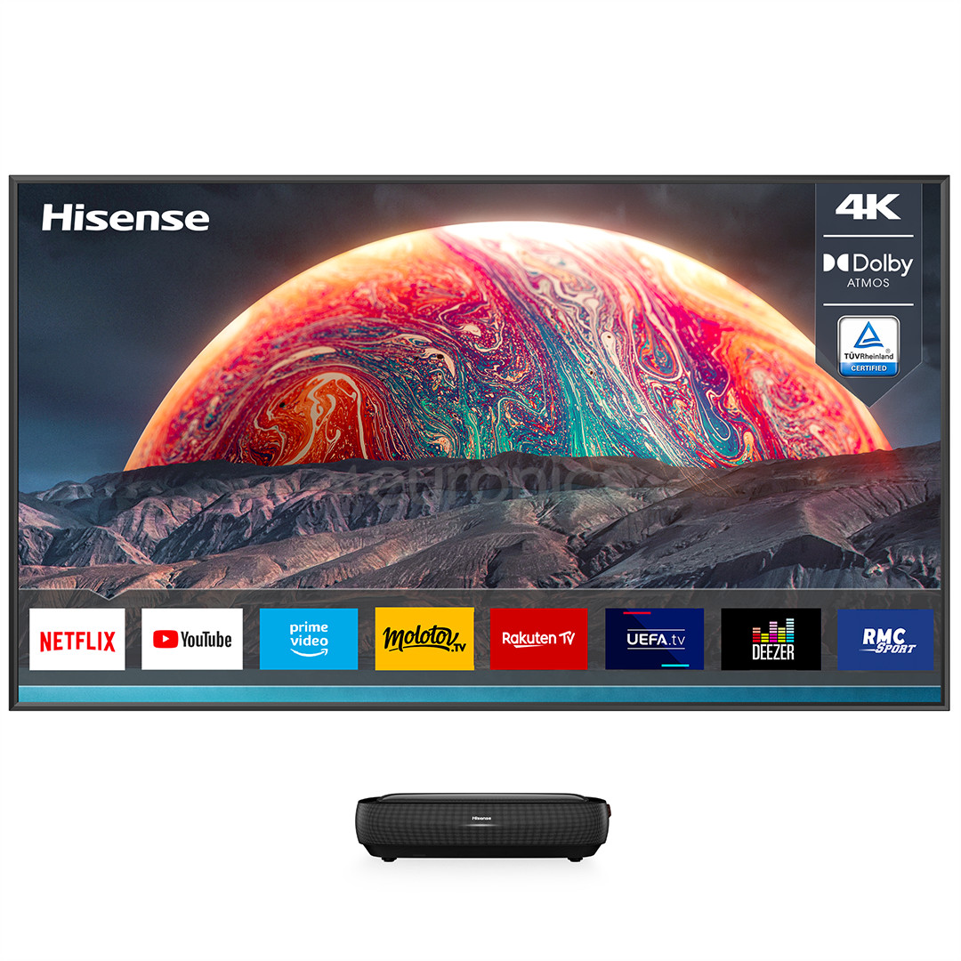 Hisense TriChroma Laser TV, 100'', 4K UHD, must - Projektor / laser teler