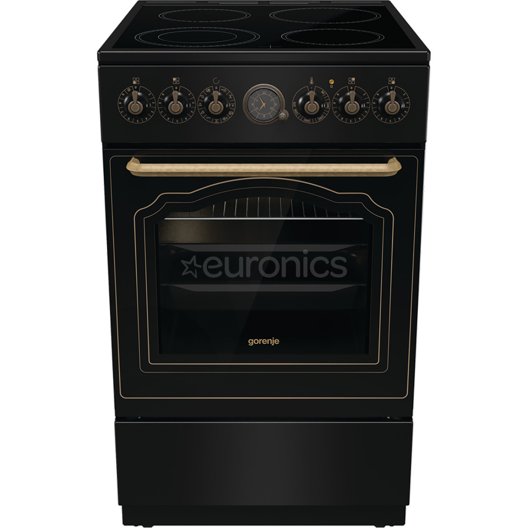 Gorenje, retro, 70 L, must - Eraldiseisev keraamiline pliit