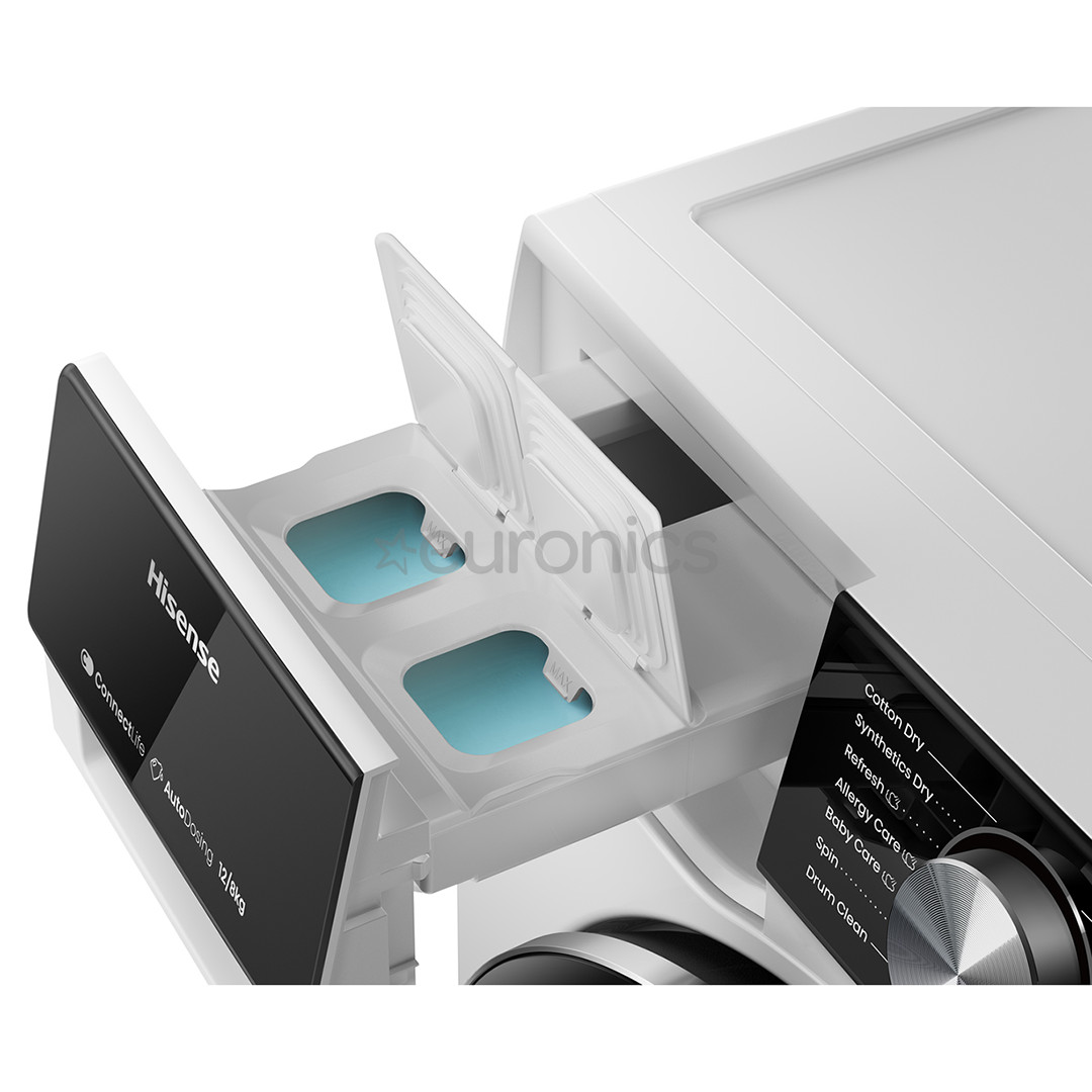 Hisense, 12 кг / 8 кг, глубина 56 см, 1400 об/мин - Стирально-сушильная машина