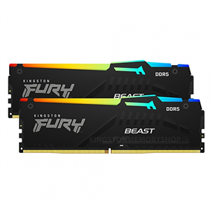 Kingston RAM Fury Beast 32GB DDR5-6000 Kit2 RGB - RAM mälu KF560C40BBAK2-32