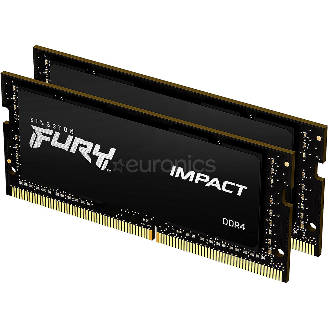 Kingston RAM Fury Impact 16GB DDR4-2666 Kit2 Notebook - Sülearvuti RAM mälu