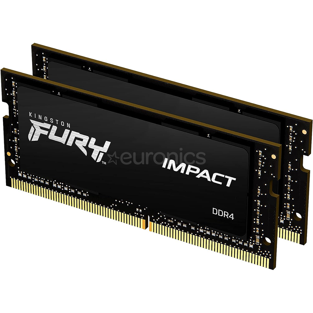 Kingston RAM Fury Impact 16GB DDR4-2666 Kit2 Notebook - Sülearvuti RAM mälu