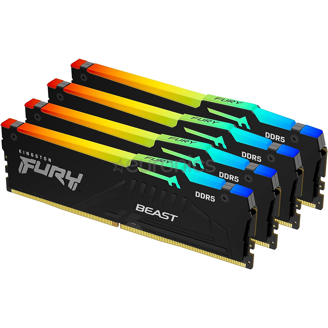 Kingston RAM Fury Beast 64GB DDR5-5200 Kit4 RGB - RAM mälu