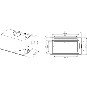 Whirlpool, 395 m³/h, laius 51,4 cm, roostevaba teras - Integreeritav õhupuhasti