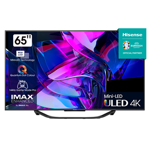 Hisense U7KQ, 65'', Ultra HD, Mini LED, jalg keskel, must - Teler