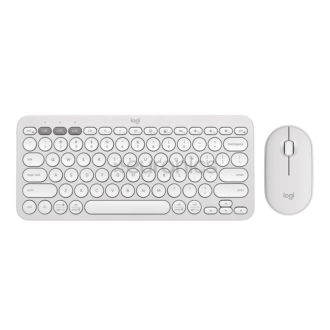 Logitech Pebble 2 Combo, US, valge - Juhtmevaba klaviatuur ja hiir