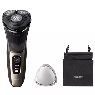 Philips Shaver 3000 Series, Wet & Dry, must/kuldne - Pardel