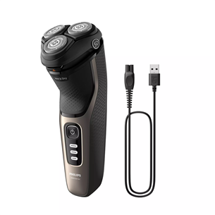 Philips Shaver 3000 Series, Wet & Dry, must/kuldne - Pardel