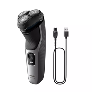 Philips Shaver 3000 Series, Wet & Dry, must/hõbedane - Pardel