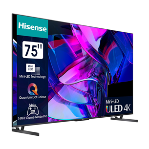 Hisense 75U7KQ, 75'', Ultra HD, Mini LED, черный - Телевизор