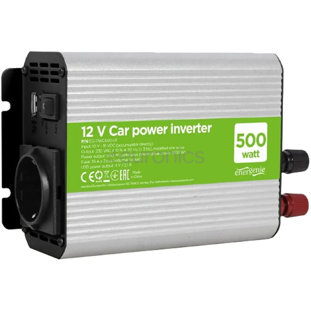 Gembird 12V-> 500W + USB port - Inverter