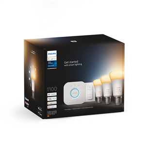 Philips Hue White Ambiance E27, 3 tk, hämarduslüliti - Nutivalgusti stardikomplekt