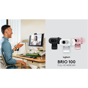 Logitech Brio 100, FHD, черный - Веб-камера