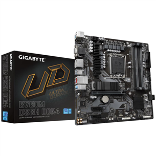 Gigabyte, Intel B760, LGA1700, DDR4, mATX - Emaplaat B760MDS3HDDR4