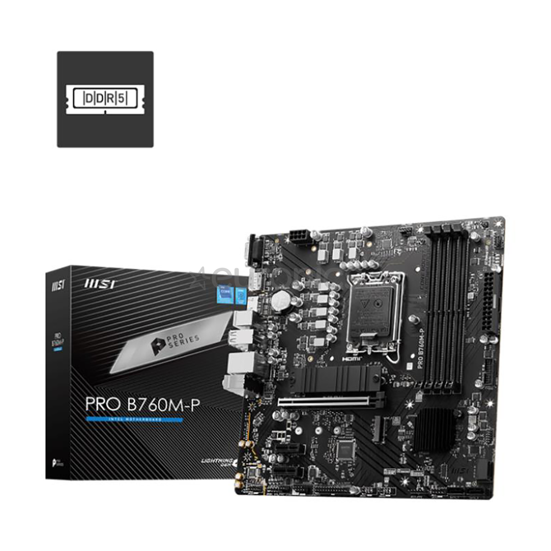 MSI, Intel B760, LGA1700, DDR5, mATX - Mainboard