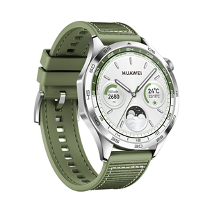 Huawei Watch GT4, 46 mm, roostevaba teras/roheline - Nutikell