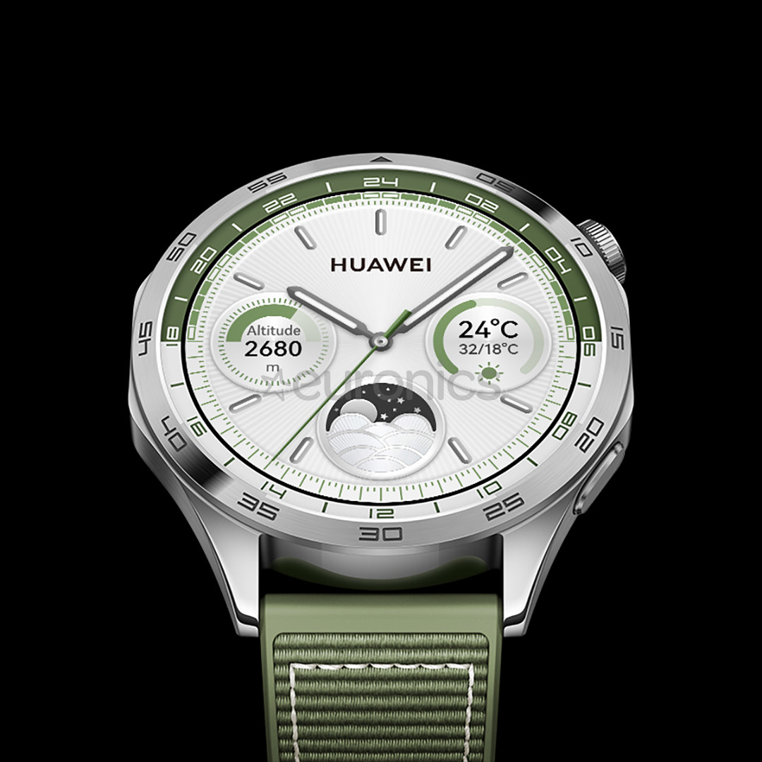 Huawei Watch GT 4, 46 мм, нерж. сталь/зеленый - Смарт-часы