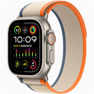 Apple Watch Ultra 2, 49 мм, Trail Loop, S/M, оранжевый/бежевый - Смарт-часы MRF13EL/A