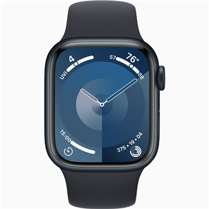 Apple Watch Series 9 GPS, 41 мм, Sport Band, S/M, черный - Смарт-часы