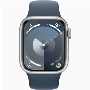 Apple Watch Series 9 GPS, 41 mm, Sport Band, M/L, hõbe/sinine - Nutikell