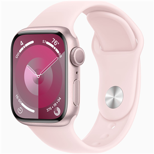 Apple Watch Series 9 GPS, 41 mm, Sport Band, S/M, roosa - Nutikell