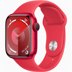 Apple Watch Series 9 GPS, 41 mm, Sport Band, S/M, punane - Nutikell