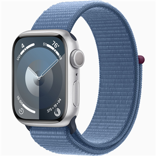 Apple Watch Series 9 GPS, 41 mm, Sport Loop, hõbe/sinine - Nutikell