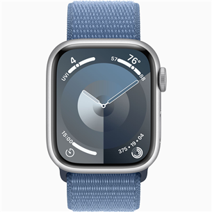 Apple Watch Series 9 GPS, 41 мм, Sport Loop, серебристый/синий - Смарт-часы