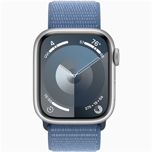 Apple Watch Series 9 GPS, 41 mm, Sport Loop, silver/winter blue - Smartwatch