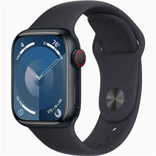 Apple Watch Series 9 GPS + Cellular, 41 mm, Sport Band, M/L, must - Nutikell