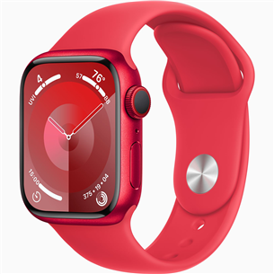Apple Watch Series 9 GPS + Cellular, 41 мм, Sport Band, S/M, красный - Смарт-часы
