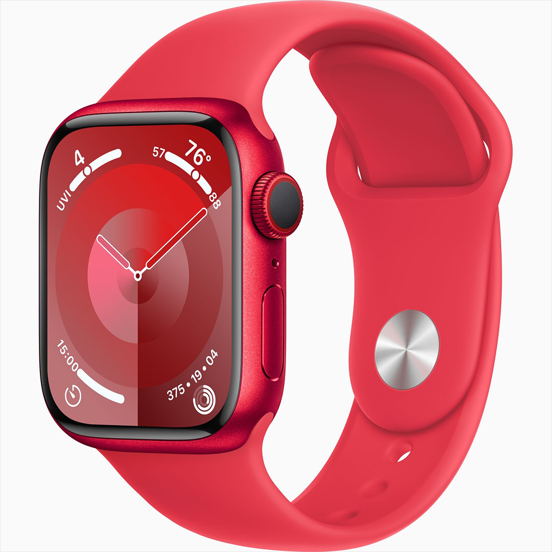 Apple Watch Series 9 GPS + Cellular, 41 mm, Sport Band, S/M, (PRODUCT)RED - Smartwatch