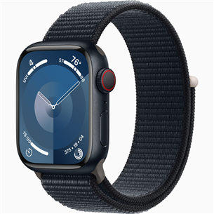 Apple Watch Series 9 GPS + Cellular, 41 mm, Sport Loop, must - Nutikell MRHU3ET/A