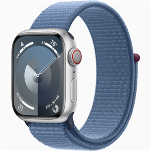 Apple Watch Series 9 GPS + Cellular, 41 mm, Sport Loop, silver/winter blue - Smartwatch