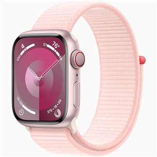 Apple Watch Series 9 GPS + Cellular, 41 mm, Sport Loop, roosa - Nutikell MRJ13ET/A