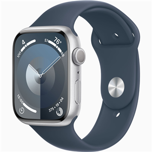 Apple Watch Series 9 GPS, 45 mm, Sport Band, S/M, hõbe/sinine - Nutikell