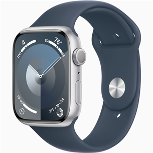 Apple Watch Series 9 GPS, 45 мм, Sport Band, M/L, серебристый/синий - Смарт-часы MR9E3ET/A