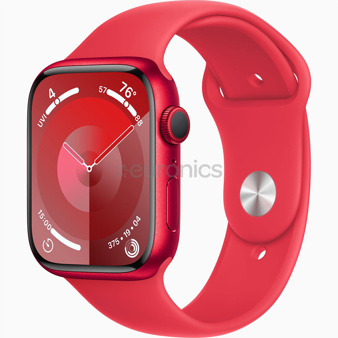 Apple Watch Series 9 GPS, 45 mm, Sport Band, M/L, punane - Nutikell
