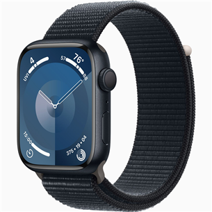 Apple Watch Series 9 GPS, 45 мм, Sport Loop, черный - Смарт-часы MR9C3ET/A