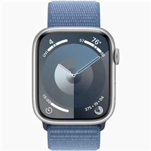 Apple Watch Series 9 GPS + Cellular, 45 mm, Sport Loop, hõbe/sinine - Nutikell