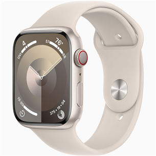 Apple Watch Series 9 GPS + Cellular, 45 мм, Sport Band, S/M, бежевый - Смарт-часы MRM83ET/A