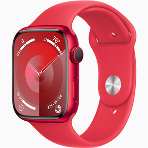 Apple Watch Series 9 GPS + Cellular, 45 мм, Sport Band, M/L, красный - Смарт-часы MRYG3ET/A